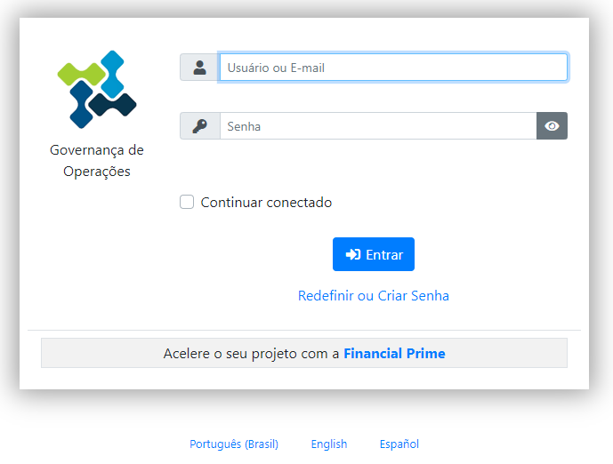 Conecte-se à Financial Prime